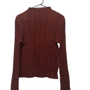 Tania Nardi Size M Rust colored Crinkle Textured Lightweight long sleeve shirt